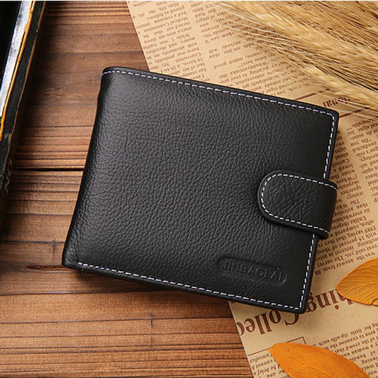 Short Bifold Business Leather Wallet